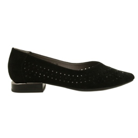 M.Daszyński Openwork Ballerinas with sequins Daszyński SA201-1 Black M.Daszyński Openwork Ballerinas with sequins Daszyński SA201-1 Black