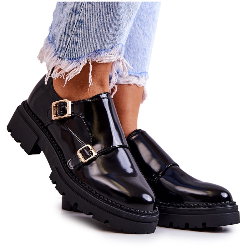 PL5 Leather Shoes With Buckle La.Fi Black Leonie