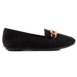 Seastar Moccasins With Golden Decoration black