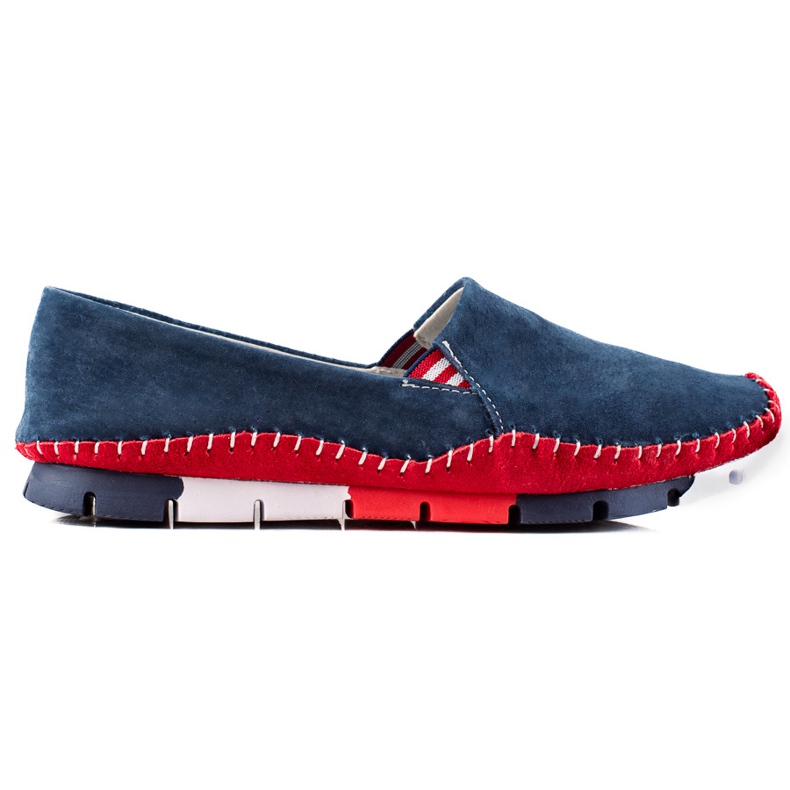 ARTIKER Leather Slipons red navy blue