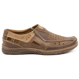 Olivier 893MP brown leather moccasins for men