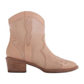 Marco Shoes Natural suede cowboy boots beige Marco Shoes Natural suede cowboy boots beige