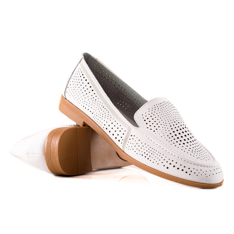 Goodin Leather loafers with an openwork pattern white