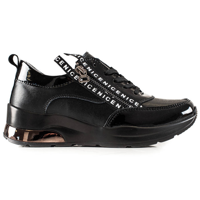 Goodin Leather Sneakers With A Zipper black