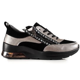 Goodin Leather Sneakers With A Zipper black