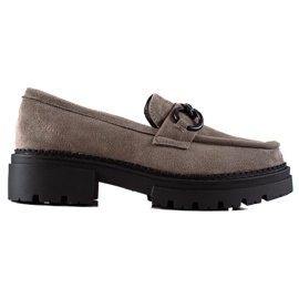 Fashionable loafers on the LA.FI platform grey Fashionable loafers on the LA.FI platform grey