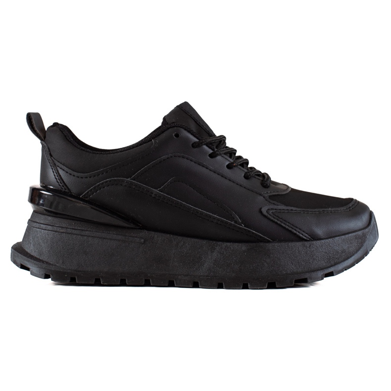 TRENDI Black Sneakers With Eco Leather