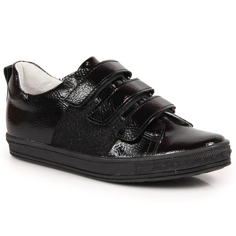 Velcro lacquered shoes Kornecki 6286 Jr KOR6286B black