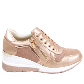 Champagne wedge sneakers Bene Champagne pink golden