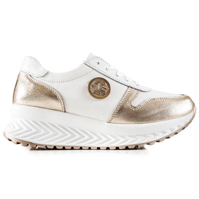 Filippo Classic Leather Sneakers white golden