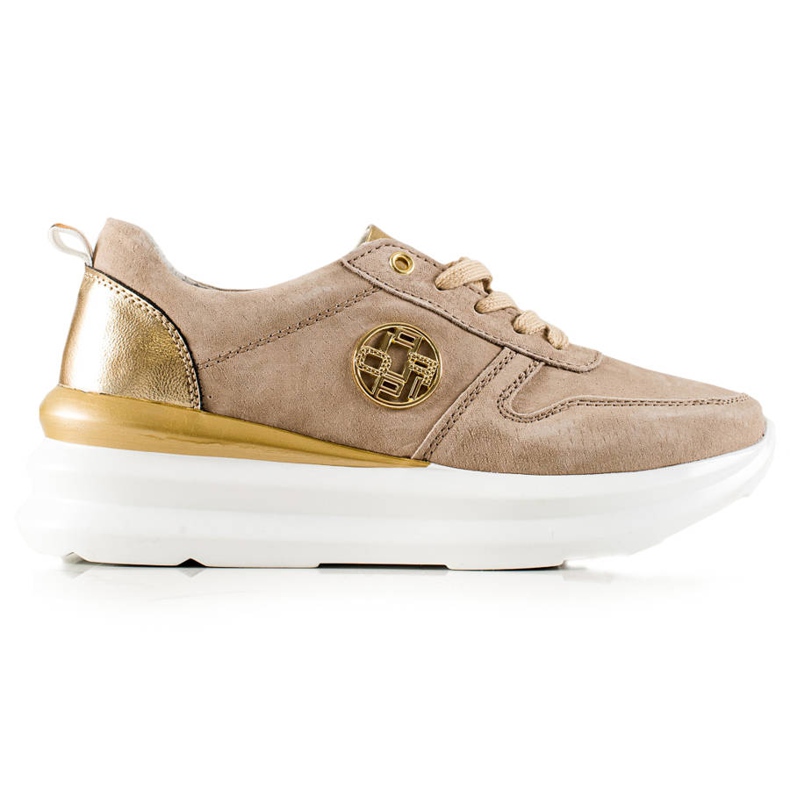 Filippo Stylish Leather Sneakers beige brown Filippo Stylish Leather Sneakers beige brown