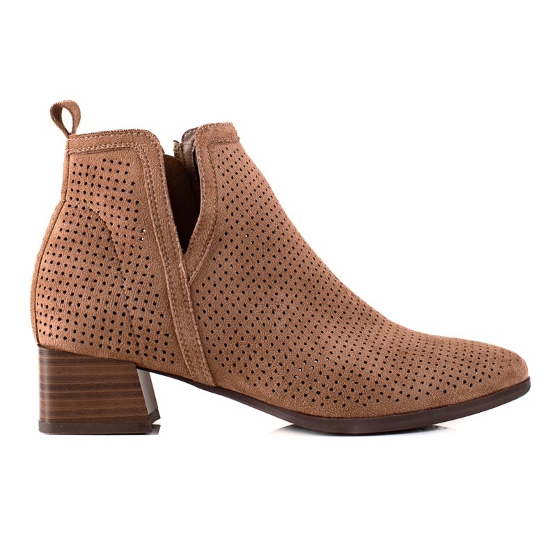 VINCEZA brown openwork boots VINCEZA brown openwork boots
