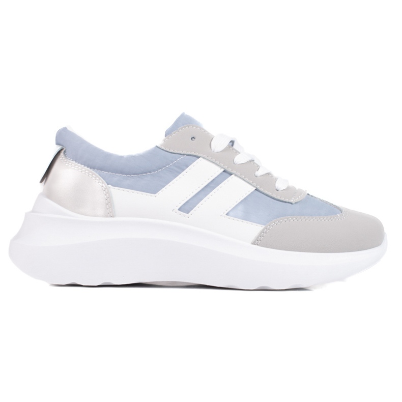 VINCEZA sports sneakers white blue grey