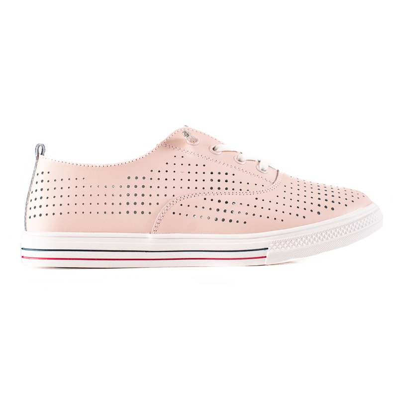 VINCEZA openwork leather sneakers pink