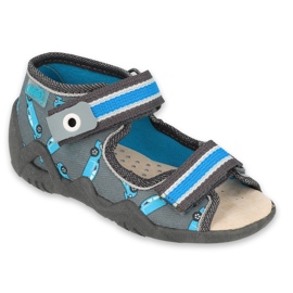 Befado yellow children's shoes 350P031 blue grey