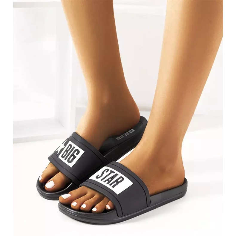 Black women's Big Star DD274A266 slippers