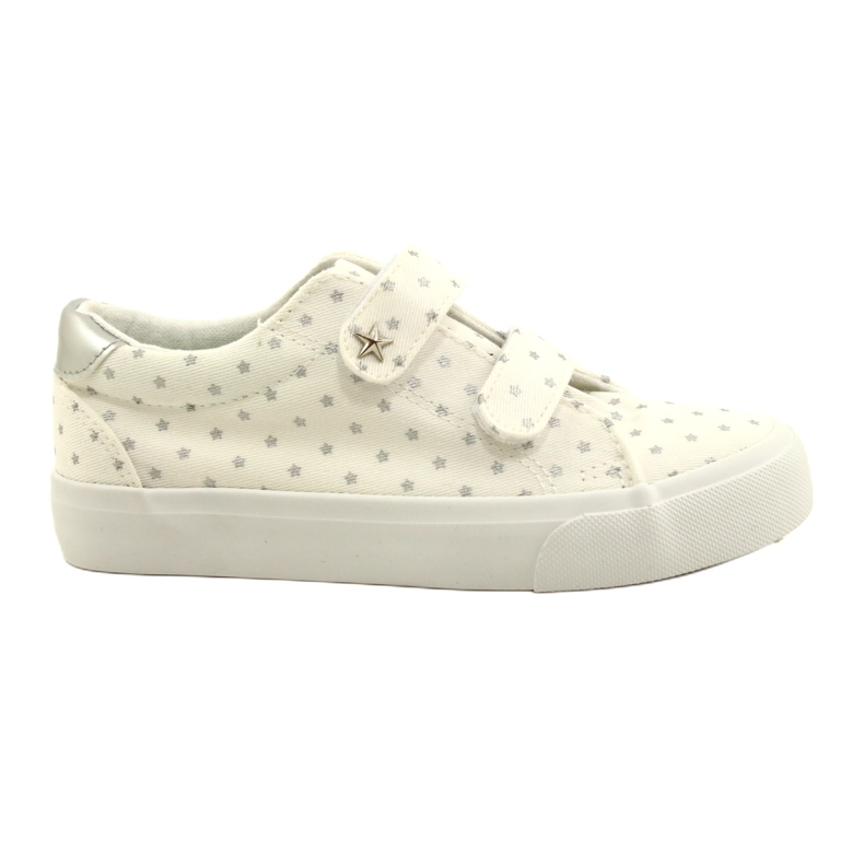 Velcro Sneakers With Silver Stars Atletico WY20757 White