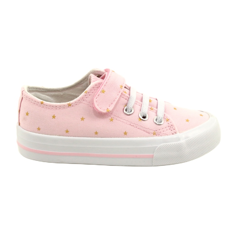Sneakers With Velcro Silver Atletico Stars WY21383 Pink golden