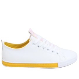 White women's sneakers Twerd Yellow