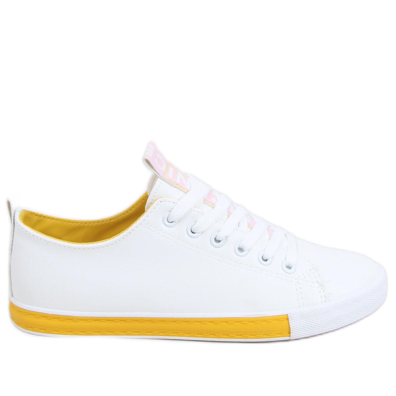 White women's sneakers Twerd Yellow