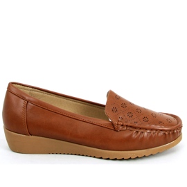 Cukki Camel openwork women's loafers brown