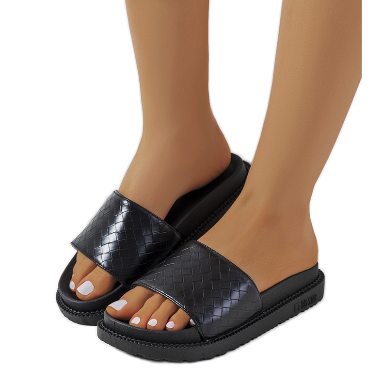 Black slippers on the Big Star HH274684 platform