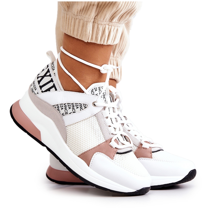 Vinceza Sport Shoes Sneakers On Wedge White Lorey Vinceza Sport Shoes Sneakers On Wedge White Lorey