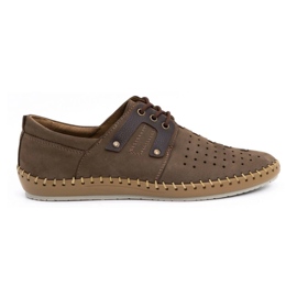 Olivier Men's leather summer shoes 882LMA brown