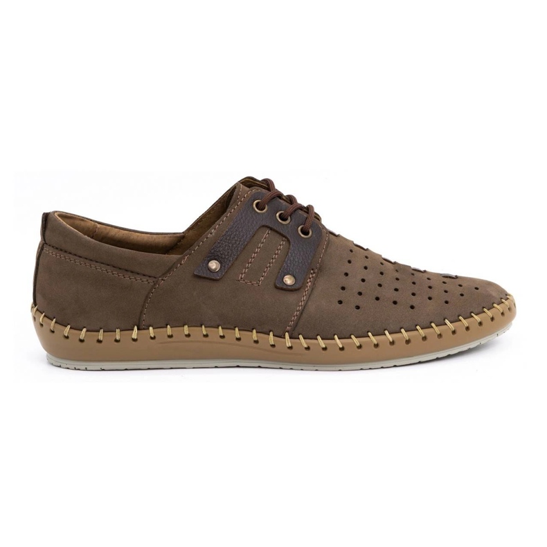 Olivier Men's leather summer shoes 882LMA brown Olivier Men's leather summer shoes 882LMA brown