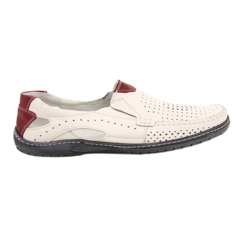Olivier Men's white leather moccasins 901 summer shoes Olivier Men's white leather moccasins 901 summer shoes