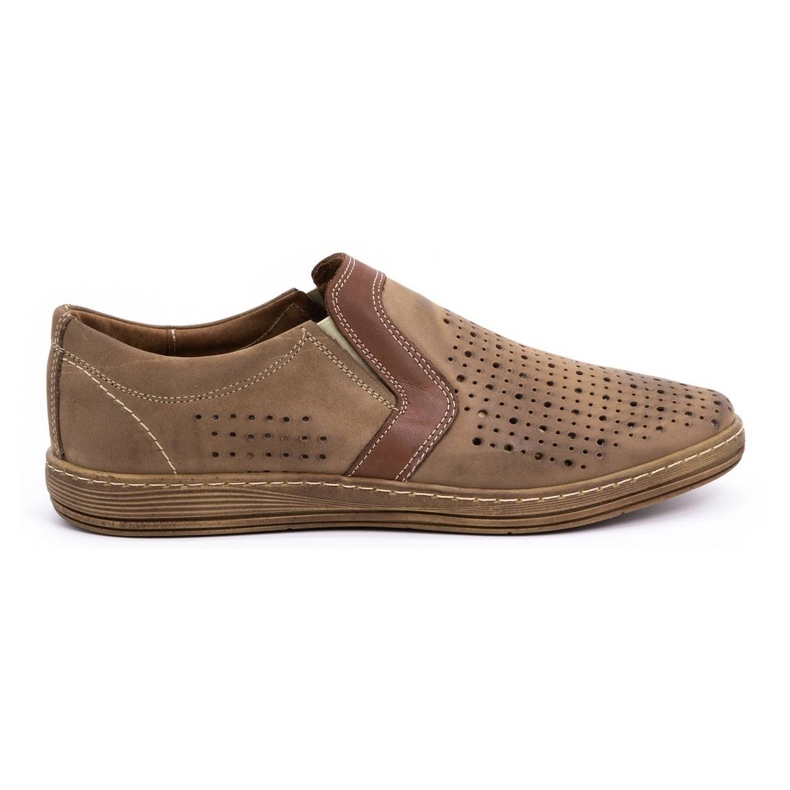 Olivier Leather men's shoes for summer 713MP brown Olivier Leather men's shoes for summer 713MP brown