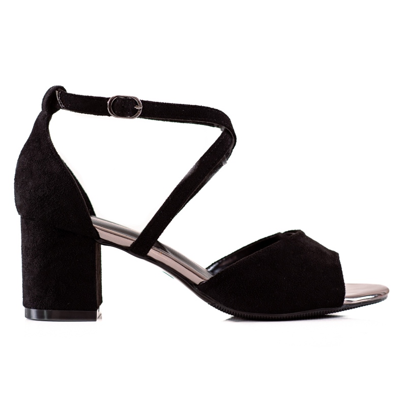 W. Potocki Black Open Toe Potocki Sandals