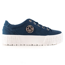 Filippo Leather Sneakers On The Platform blue