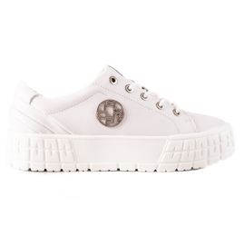 Filippo Leather Sneakers On The Platform white