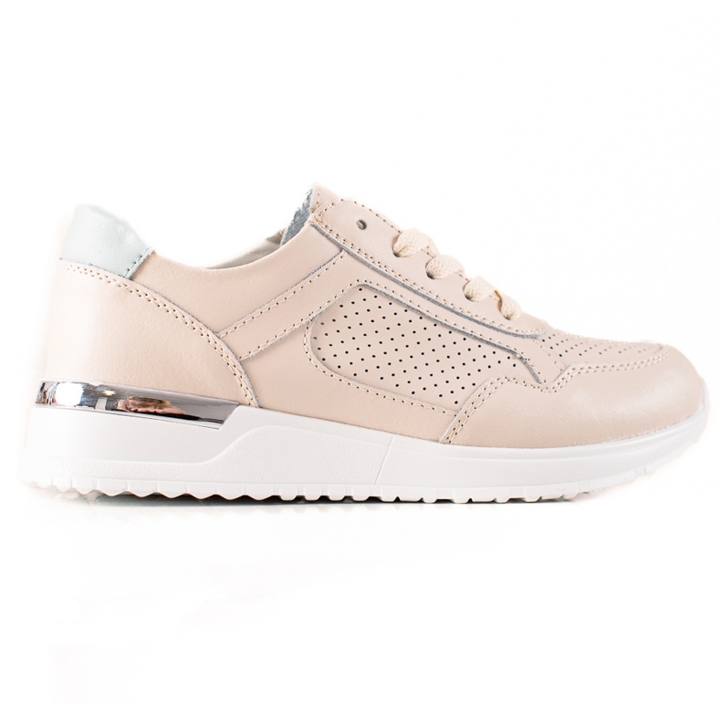 VINCEZA Leather Sneakers beige