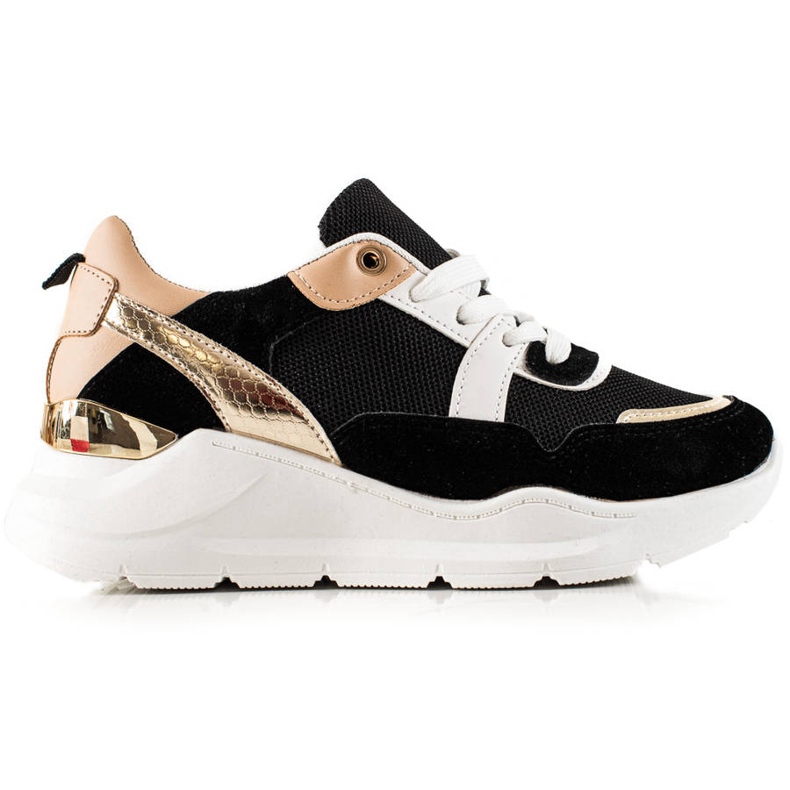 TRENDI Stylish Sneakers black golden TRENDI Stylish Sneakers black golden