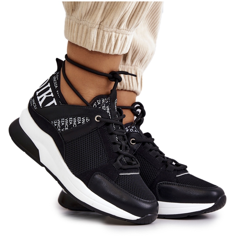 Vinceza Sport Shoes Sneakers On Wedge Black Lorey