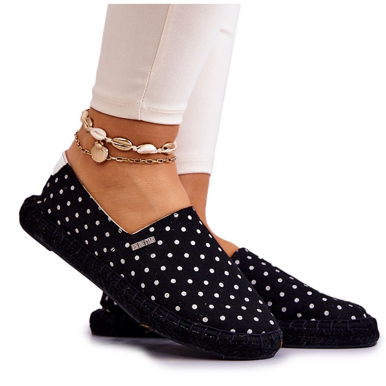 Women's Espadrilles With Polka Dots Big Star JJ274867 Black