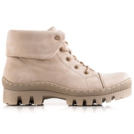 Beżowe trappers by S. Barski beige