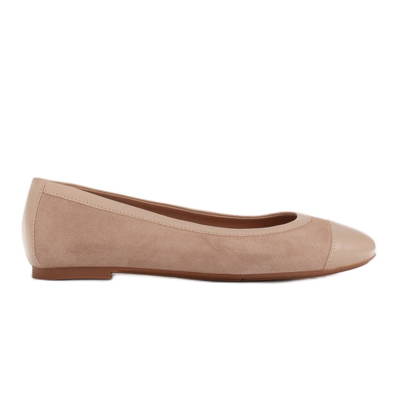 Marco Shoes Comfortable ballerinas with a trim beige