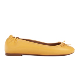 Marco Shoes Ballerinas made of delicate grain leather yellow