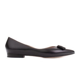 Marco Shoes Leather ballerinas with decorative fringes black Marco Shoes Leather ballerinas with decorative fringes black
