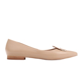 Marco Shoes Ballerinas with a decorative tongue beige