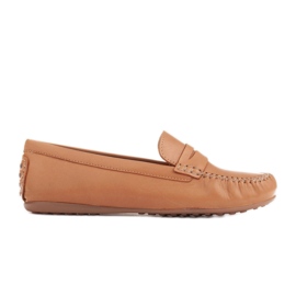 Marco Shoes Comfortable loafers made of soft leather brown