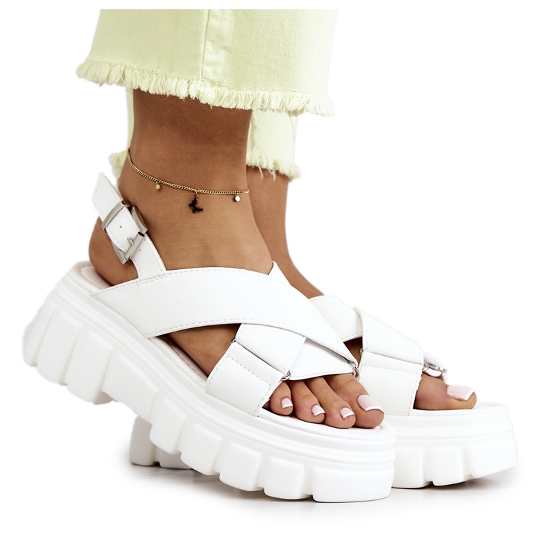 PE1 Leather Sandals On The Platform White Betti