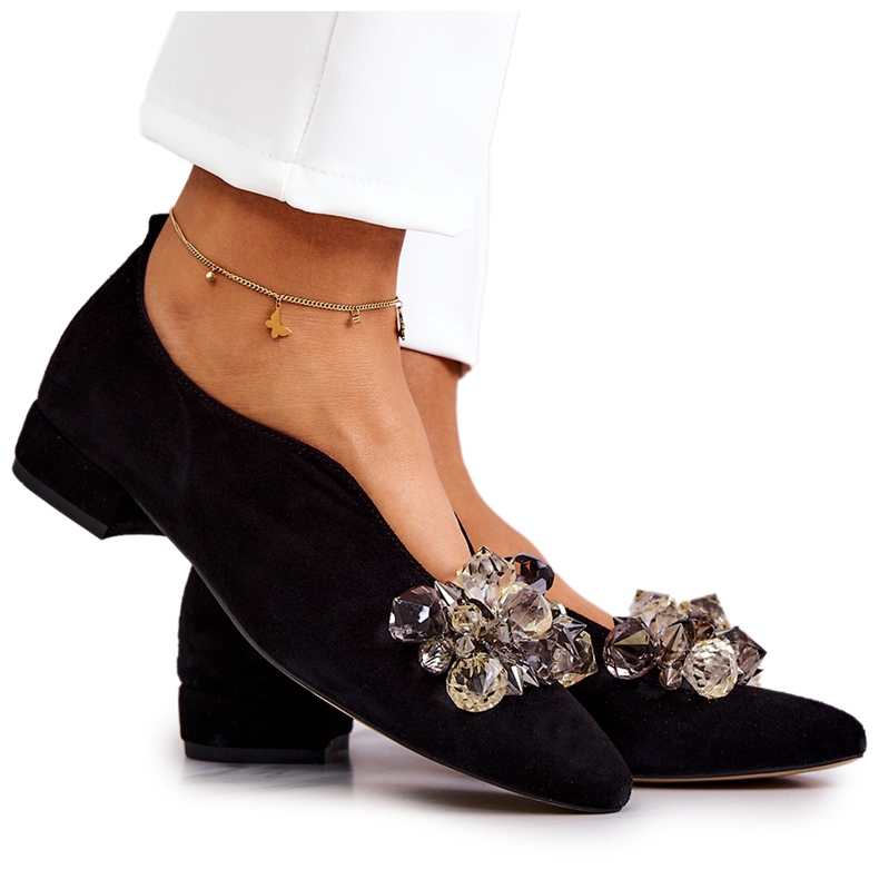 PA2 Elegant Suede Shoes With Black McQueen Decoration PA2 Elegant Suede Shoes With Black McQueen Decoration