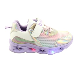 ADI Sports Shoes LED Glowing Velcro News 22DZ32-4837 Lilac-White purple pink silver
