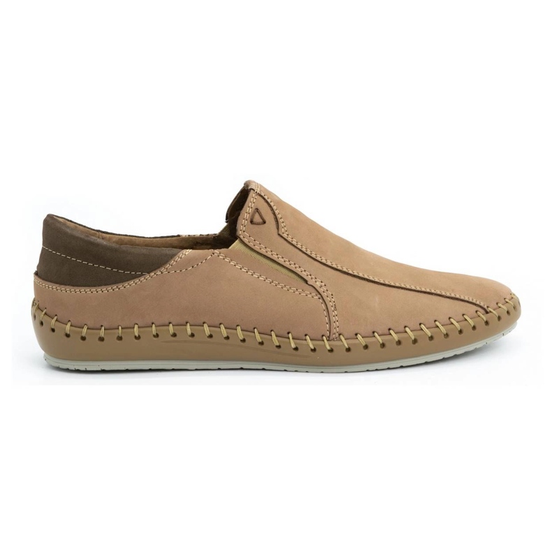 Olivier Men's shoes leather moccasins 936MA beige