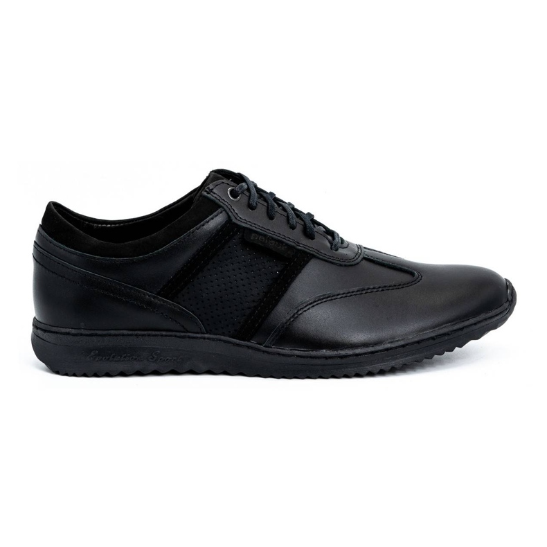Polbut Men's leather casual shoes 2117P black