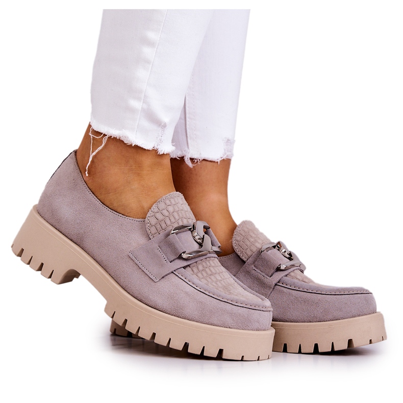 La.Fi Fashionable Suede Loafers Light gray Rayhan grey La.Fi Fashionable Suede Loafers Light gray Rayhan grey